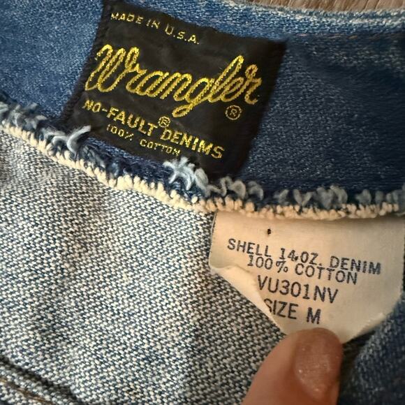 Vtg Wrangler Hand Painted Boho Western Denim Vest Womens Size M Artsy Festival - Picture 5 of 6